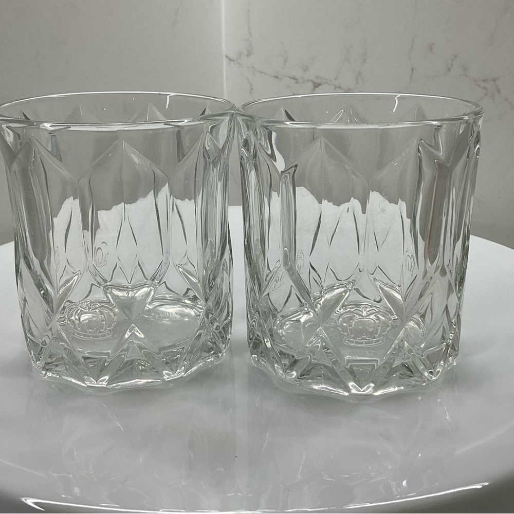 Crown Royal diamond cut whiskey glasses set of 2